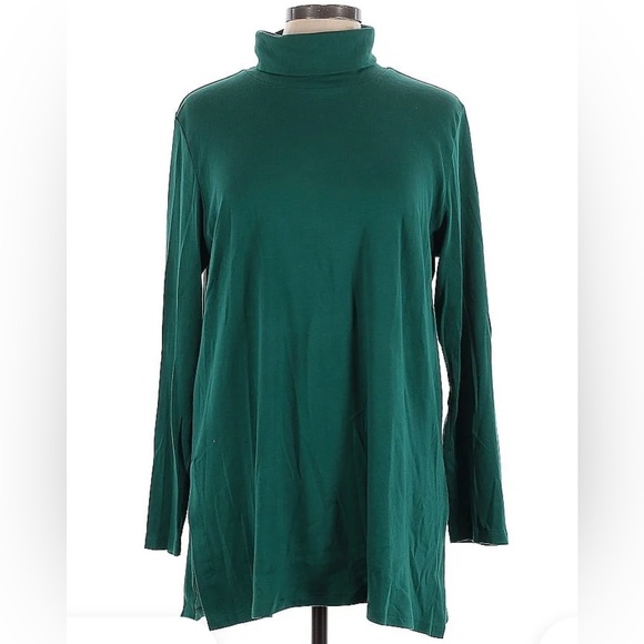 J. Jill green Turtleneck Tunic with side vent - Picture 1 of 6